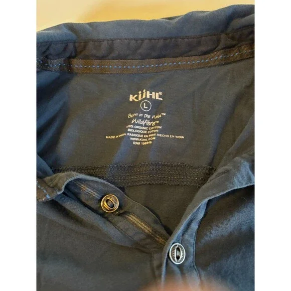 Kuhl Polo Shirt in Blue L Organic Cotton Wildfibre Short Sleeve Casual - Picture 2 of 5